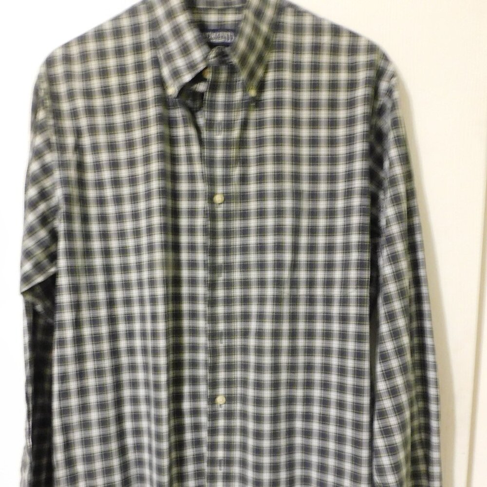 Lands End  Mens  traditional button down plaid shirt  size  16-34